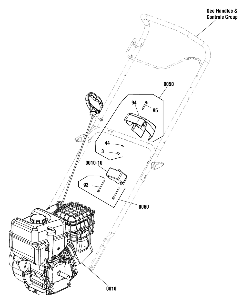 Engine Group Diagram and Parts List for 1697349-01-SS22R 2020 Briggs and Stratton Snow Blower
